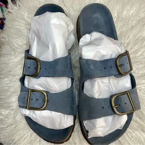 New Never Worn Classic Reproduction Nordstrom Brass Plum Sandals double straps